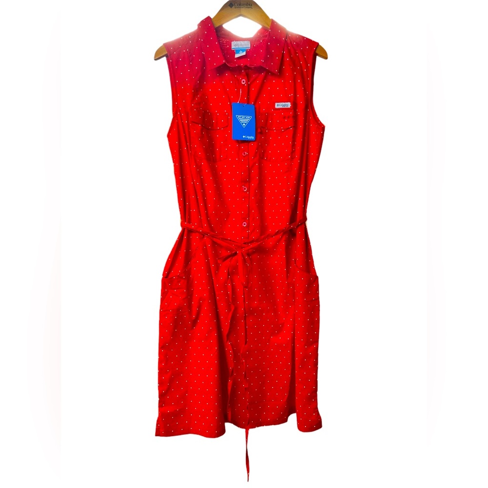 COLUMBIA RED POLKA DOT PFG DRESS